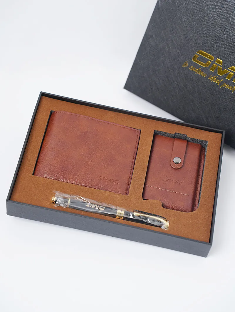 Coffret Cadeau Portefeuille et Stylo+ Portecarte